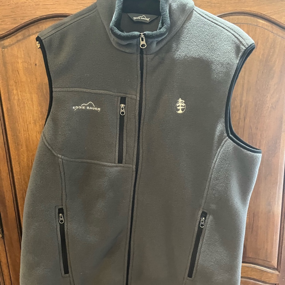 Eddie Bauer Men's Charcoal Fleece Vest